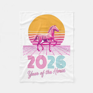 Kawaii 2026 2026 Year Of The Horse Lunar Cowgirl Z Fleece Blanket