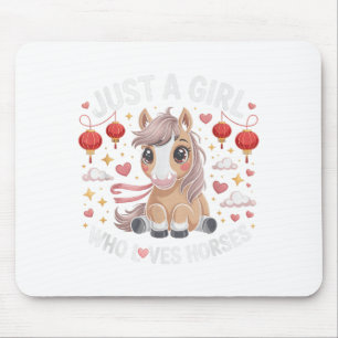 Kawaii 2026 Just Girl Who Loves Horses Fortune Lad Mouse Mat