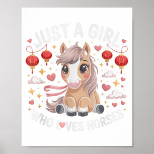 Kawaii 2026 Just Girl Who Loves Horses Fortune Lad Poster