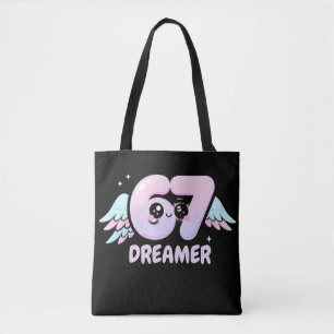 Kawaii "67 Dreamer" – Cute Pastel Angel Number  Tote Bag