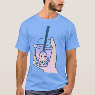 Kawaii Adorable Cup of Octopus Boba Cute Bubble T-Shirt