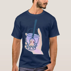 Kawaii Adorable Cup of Octopus Boba Cute Bubble T-Shirt
