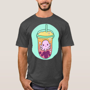 Kawaii Adorable Octopus Boba Cute Bubble Iced Tea T-Shirt