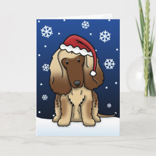 Kawaii Afghan Hound Christmas Card