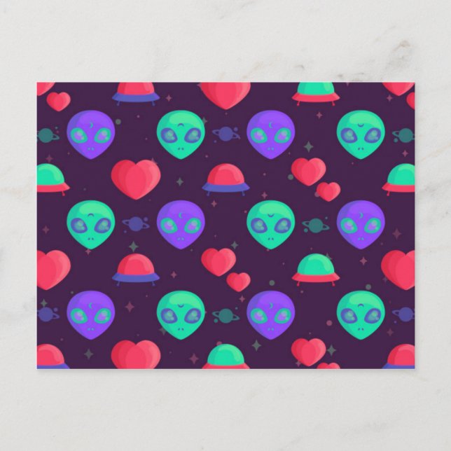 Kawaii Aliens Postcard (Front)