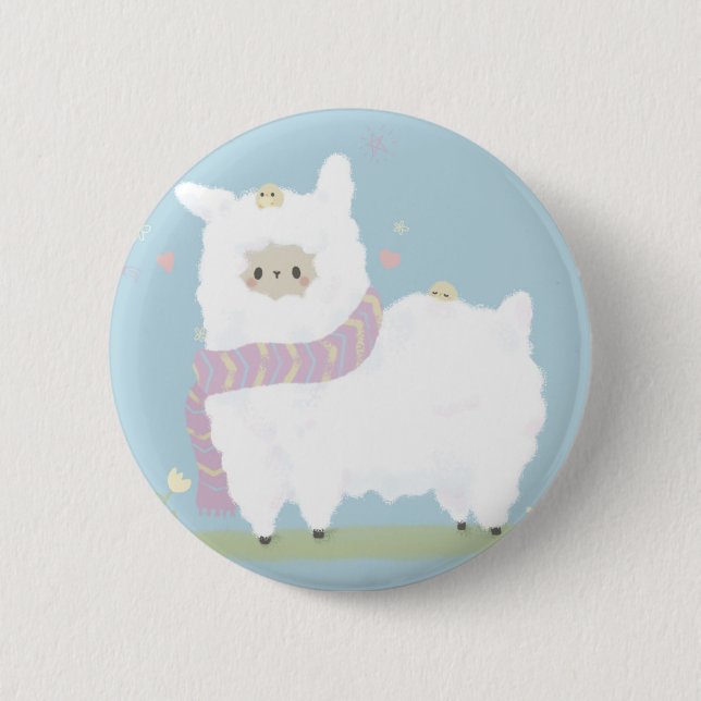 Kawaii Alpaca Badge (Front)