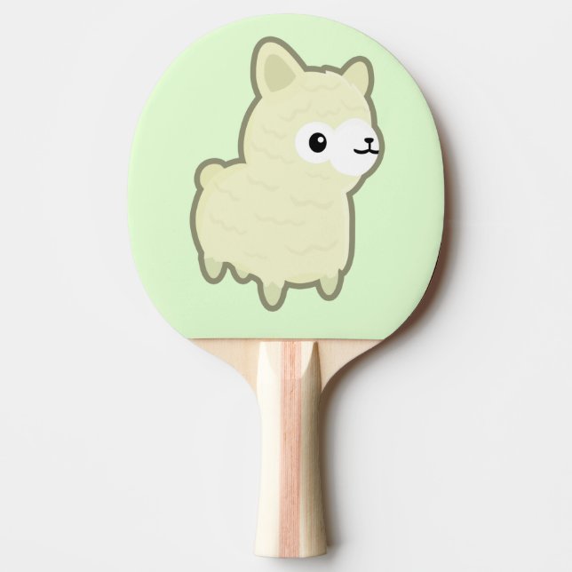 Kawaii alpaca ping pong paddle (Front)
