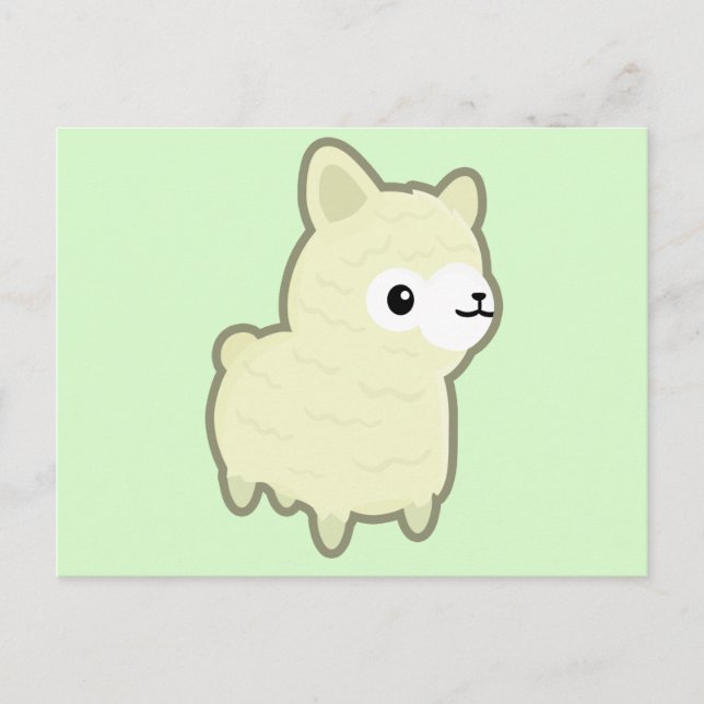 Kawaii alpaca postcard (Front)