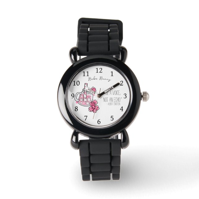 Kawaii and Cute Boba Bunny Speak Up Watch (Front)