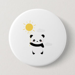 Kawaii and cute panda sunshine 7.5 cm round badge