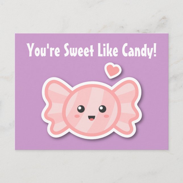 Kawaii and Sweet Like Candy Postcard (Front)