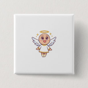 kawaii  angel 15 cm square badge