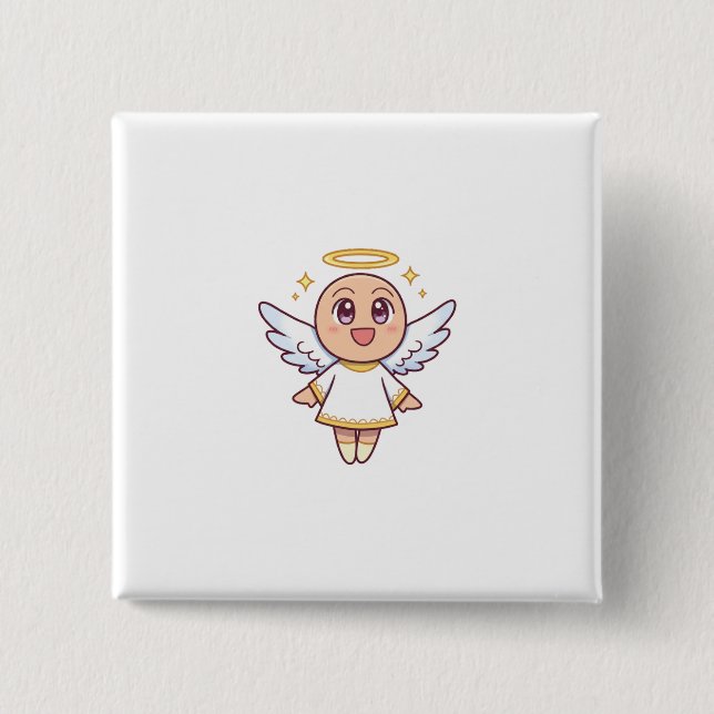 kawaii  angel 15 cm square badge (Front)