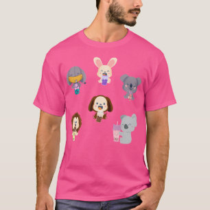 Kawaii Animal Boba Tea Cute Elephant Rabbit Koala T-Shirt