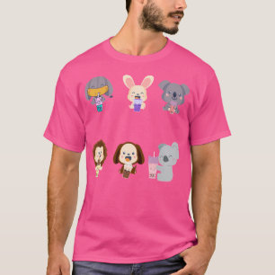 Kawaii Animal Boba Tea Cute Elephant Rabbit Koala T-Shirt