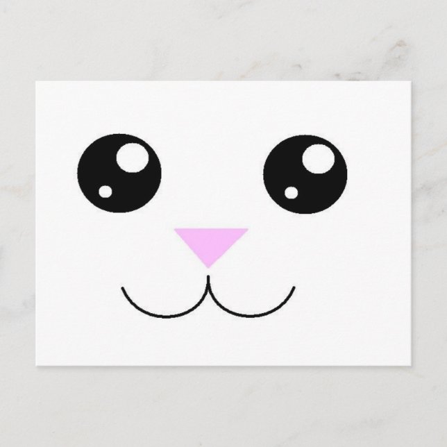 Kawaii Animal Face Postcard (Front)