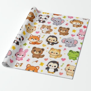 Kawaii Animal Wrapping Paper