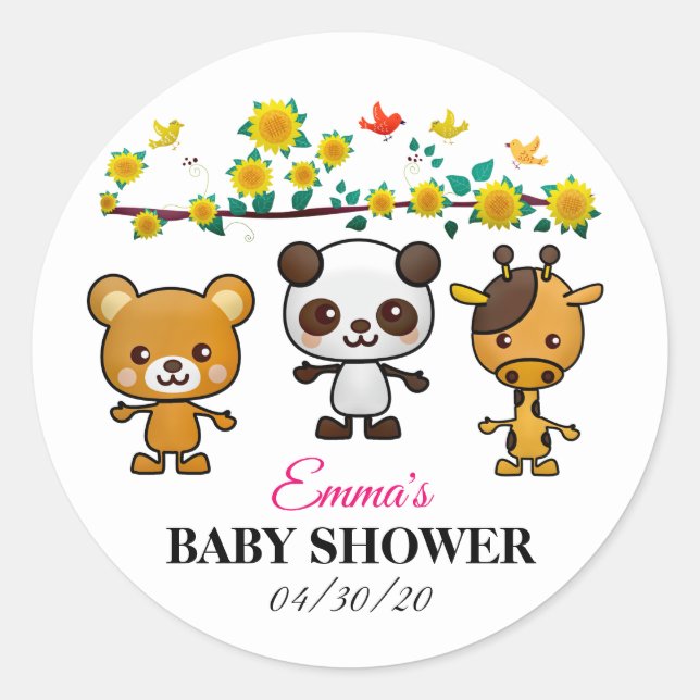 Kawaii Animals Baby Shower_GC - Sticker (Front)