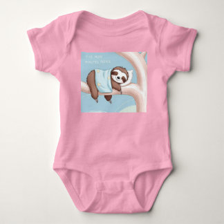 Kawaii Animals / Sleepy Bear Sleeping with Shellly Baby Bodysuit