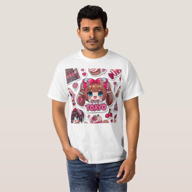Kawaii Anime Art Japanese Pop Culture T-Shirt (Front Full)