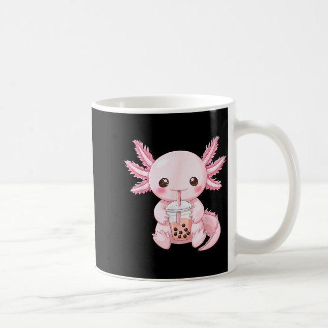 Kawaii Anime Axolotl Boba  Coffee Mug (Right)