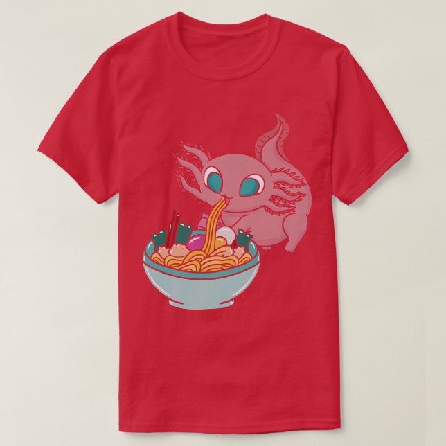 Kawaii Anime Axolotl Ramen Bowl 557 T-Shirt (Design Front)