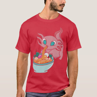 Kawaii Anime Axolotl Ramen Bowl 557 T-Shirt