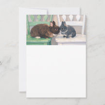 Kawaii Anime Bunnies on Chairs Party Invitation