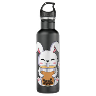 Kawaii Anime Bunny Drinking Boba Bubble Tea Rabbit 710 Ml Water Bottle