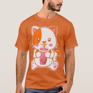 Kawaii Anime Cat Boba Tea Bubble Tea Neko 1097 T-Shirt