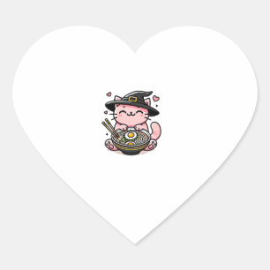 Kawaii Anime Cat Cute Ramen Halloween Kids Heart Sticker