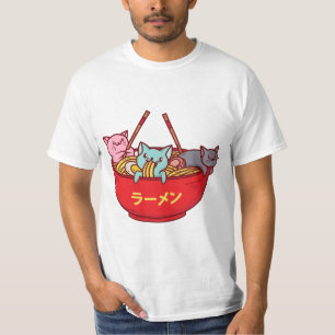 Kawaii Anime Cat Funny Adorable Japanese Ramen T-Shirt