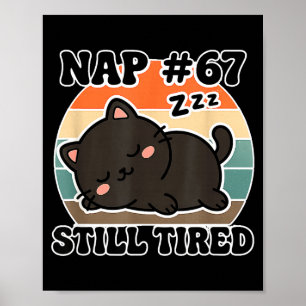 Kawaii Anime Cat Nap 67 Quote 6 7 Meme Graphic Tee Poster