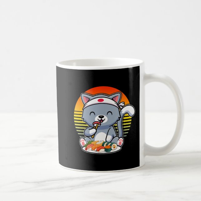 Kawaii Anime Cat Otaku Japanese Sushi Gift Girls K Coffee Mug (Right)
