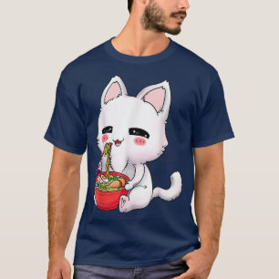 Kawaii Anime Cat Ramen Bowl Japanese Noodles Lover T-Shirt