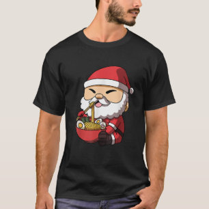 Kawaii Anime Christmas Santa Claus Japanese Ramen  T-Shirt