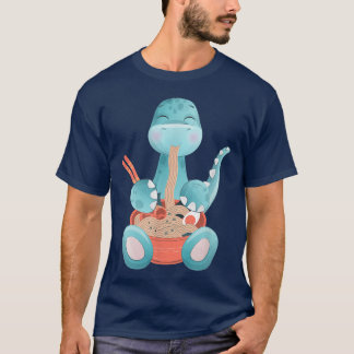Kawaii Anime Cute Dinosaur Eating Ramen Japanese N T-Shirt