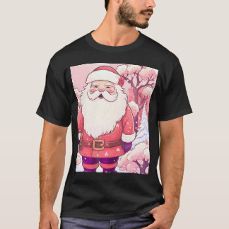 Kawaii Anime Cute Santa Christmas Snowy Sakura Sea T-Shirt