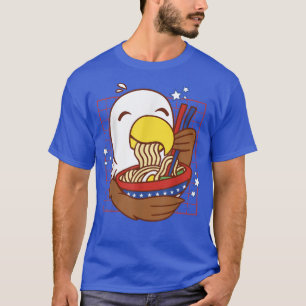 Kawaii Anime Eagle Eating Ramen Japanese Food T-Shirt