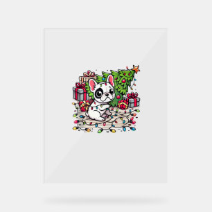 Kawaii Anime Frenchie Christmas Funny Dog Acrylic Sign