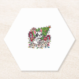 Kawaii Anime Frenchie Christmas Funny Dog Paper Coaster