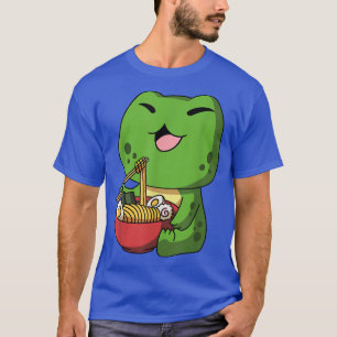 Kawaii Anime Frog Asian Noodles Japanese Ramen  T-Shirt