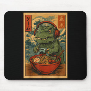 Kawaii Anime Gamer T-rex Ramen Retro Japanese Gami Mouse Mat