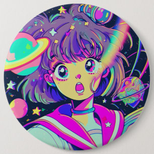Kawaii Anime Girl Button