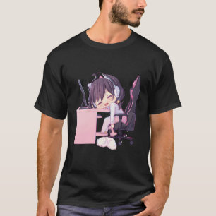 Kawaii Anime Girl Chibi Neko Catgirl Gamer Egirl T-Shirt