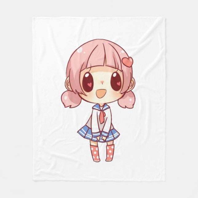 kawaii,anime,girl,just,who,loves,sketching, fleece blanket (Front)