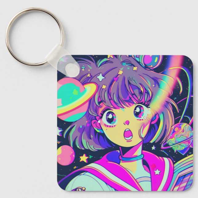 Kawaii Anime Girl Keychain (Front)