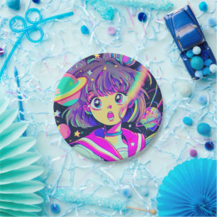 Kawaii Anime Girl Paper Plates
