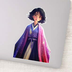 Kawaii Anime Girl Sticker   Cute Galaxy Aesthetic 