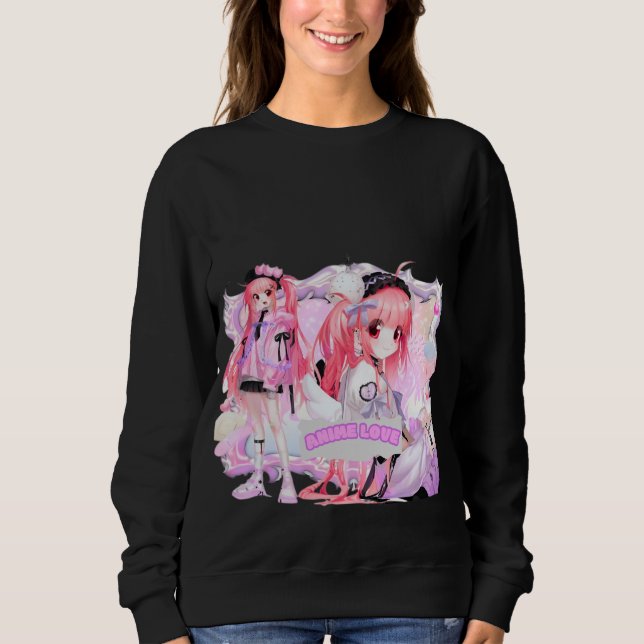 Kawaii Anime Girl Sweatshirt  (Front)
